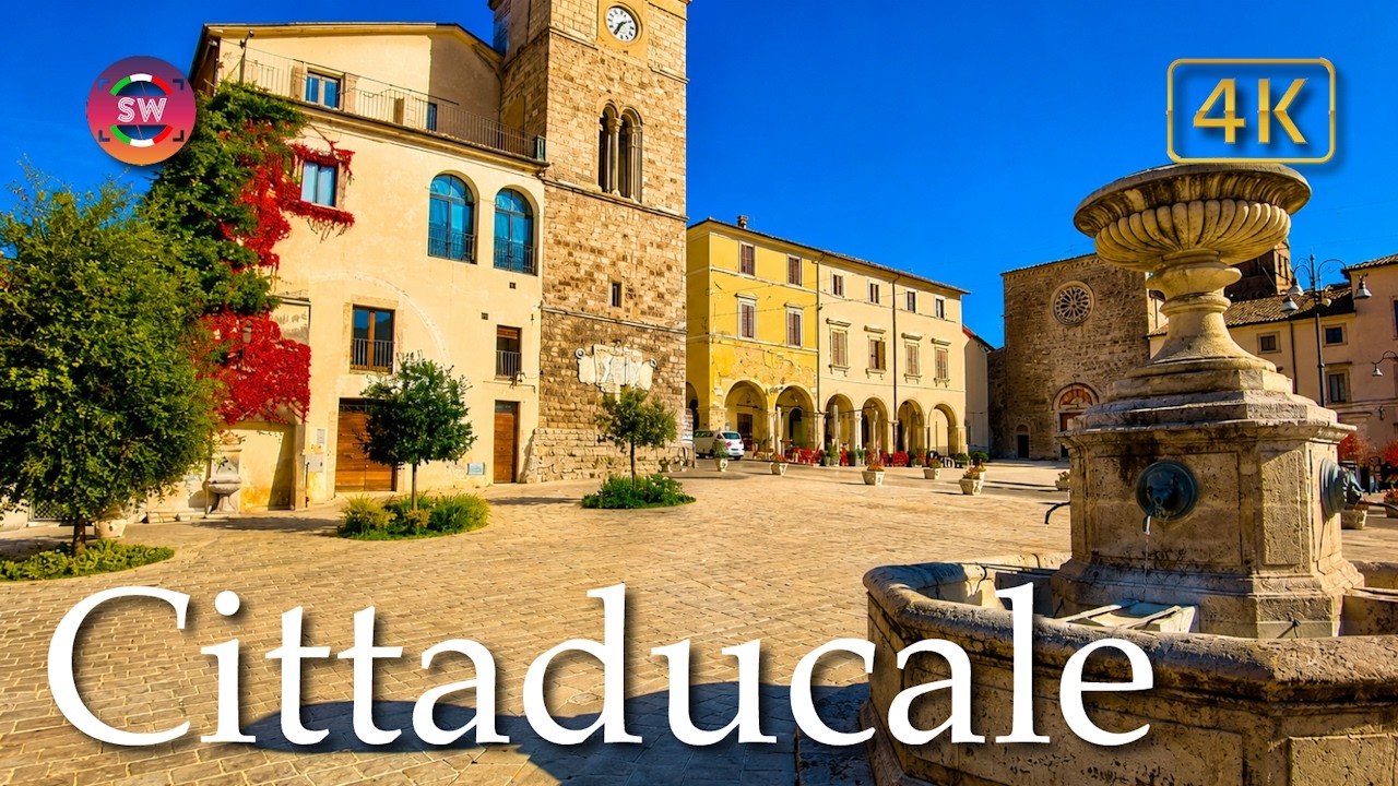 Cittaducale (Lazio), Italy【Walking Tour】Historical info - 4K