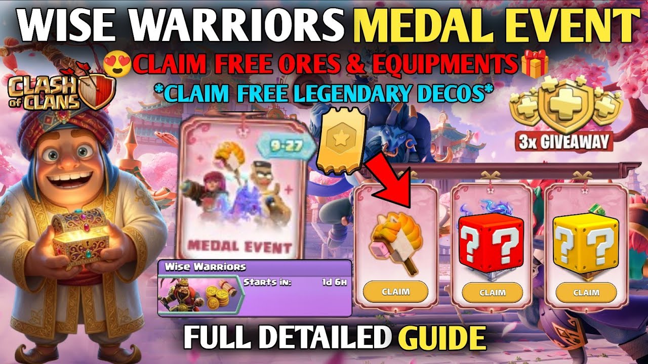 🚨CLAIM FREE DECO & EQUIPMENT IN WISE WARRIORS EVENT Clash Of Clans- Free Ores,Magic Item & Rewards!✅