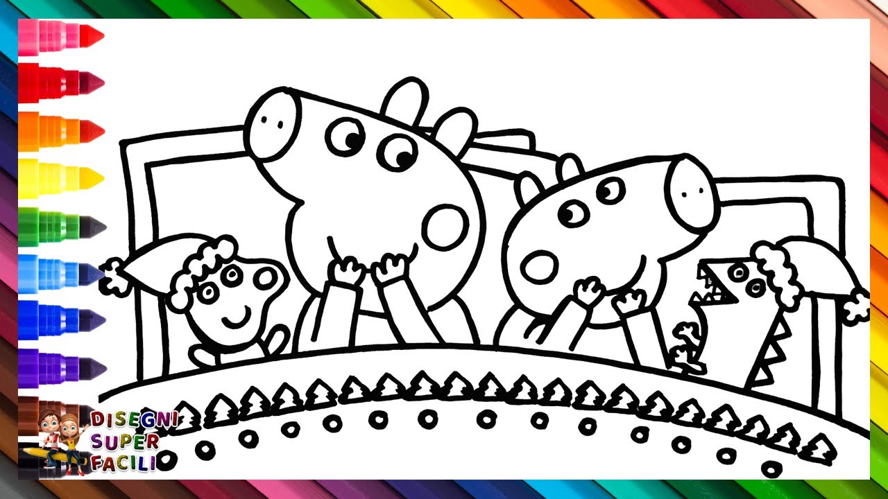 Disegna e Colora Peppa Pig e George Pig a Natale 🐷🎄🎅🎁 Disegni per Bambini