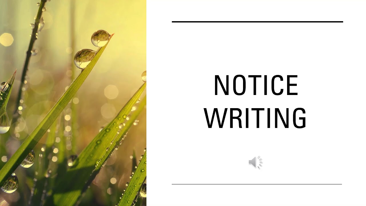 Notice Writing I Std. X I Goa Board