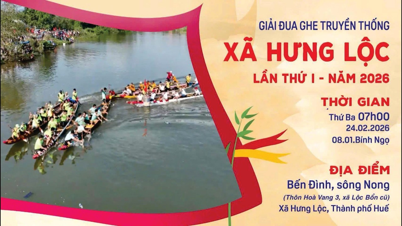 🔴TRỰC TIẾP | GIẢI ĐUA GHE TRUYỀN THỐNG XÃ HƯNG LỘC – LẦN THỨ I, NĂM 2026