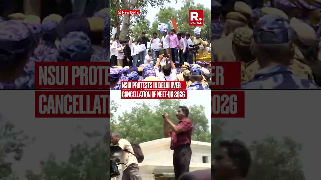 NSUI Protests in Delhi Over Cancellation of NEET-UG 2026
