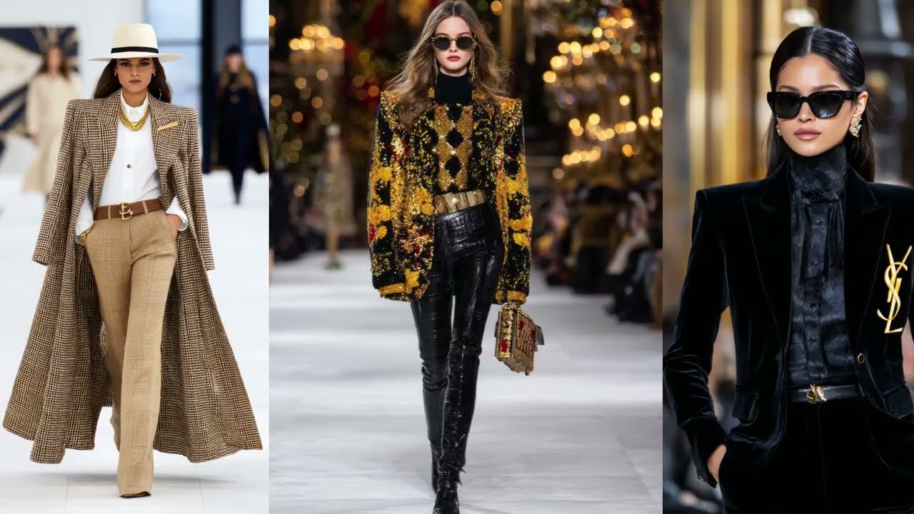 SAINT LAURENT Inspired Fall-Winter 2025/2026 Fashion Outfit Shines at Paris Fashion Week