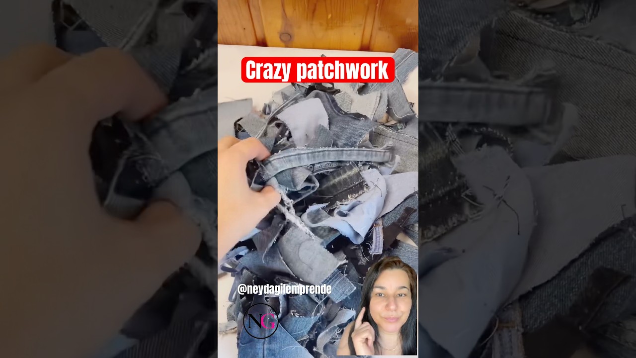 Conoc&iacute;as la t&eacute;cnica &ldquo;Crazy Patchwork&rdquo; aqu&iacute; te la muestro paso a paso #patchwork #upcycling #coser