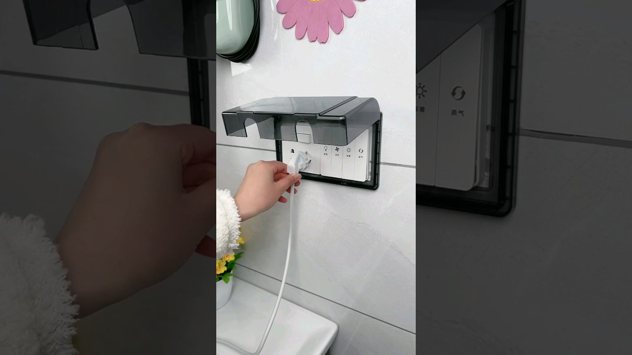 Paste-type bathroom socket waterproof cover | Switch waterproof cover #shorts