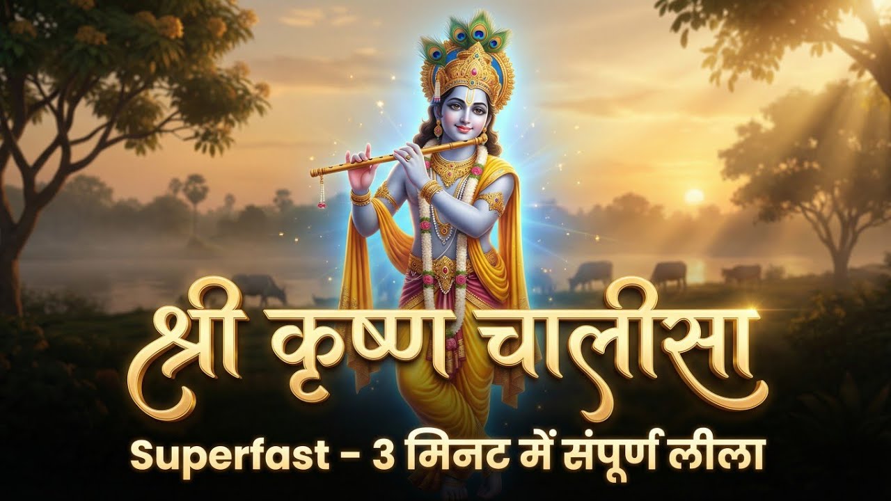 श्री कृष्ण चालीसा | Superfast 3 Minute | ऐसा रूप पहले नहीं देखा | Cinematic Bhakti