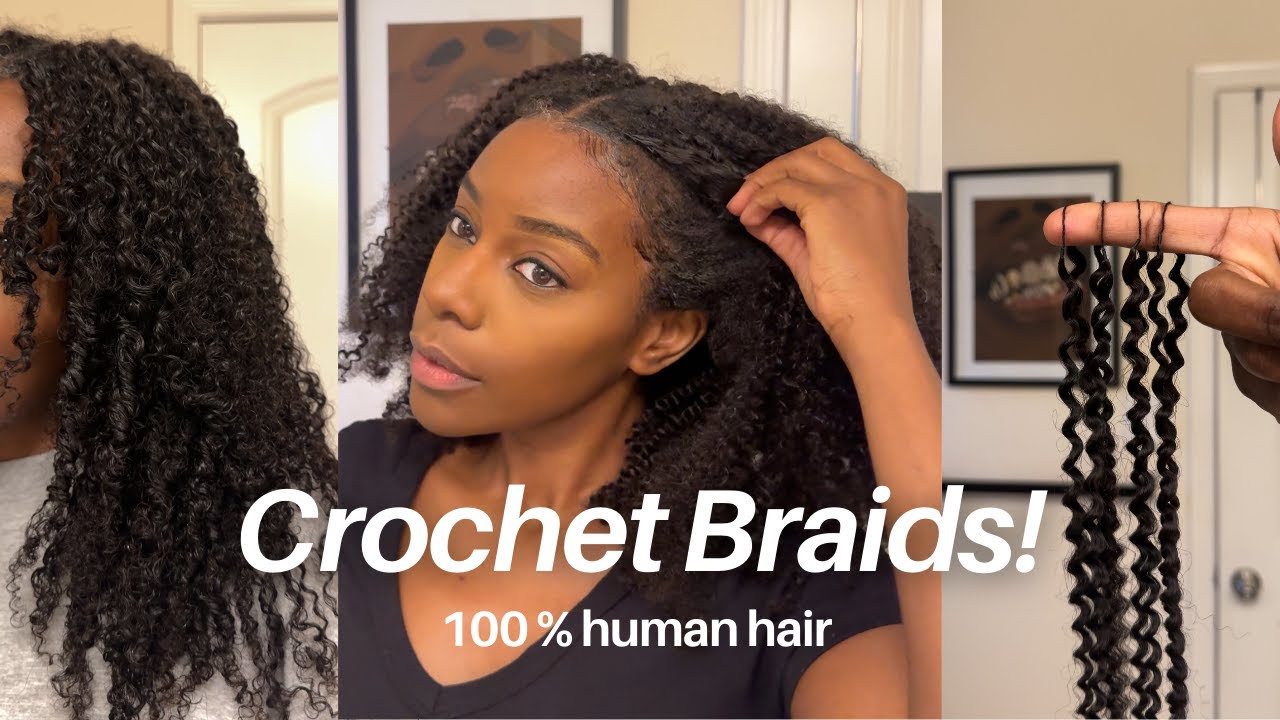 HUMAN HAIR Crochet Braids!! | EASY Install by QVR #crochetbraids #protectivestyles #crochethair