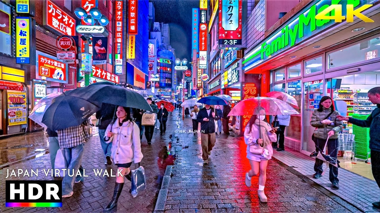 Japan: Tokyo Shibuya Rainy Night Walk | Early Spring 2026 &bull; 4K HDR