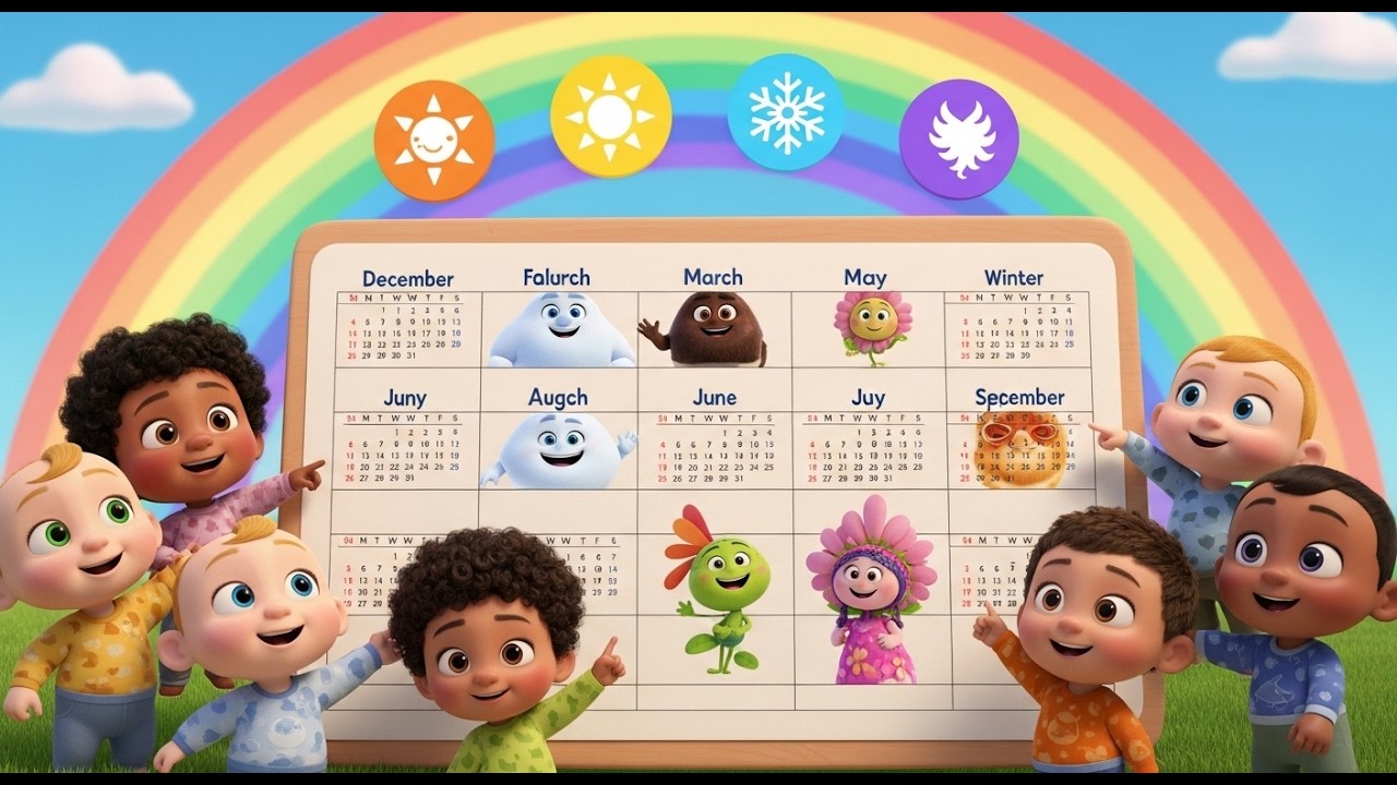 Months of the Year Song 🎶 Fun Learning Nursery Rhyme for Babies, Toddlers & Preschool Kids