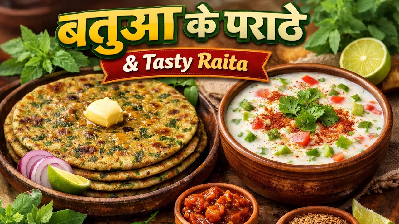 Tasty Bathua ke Parathe aur Raita 😋 | Healthy Winter Recipe | Bathua Paratha Recipe|