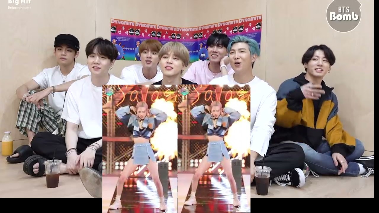 BTS REACTION ROSE PRETTY SAVAGE FANCAM