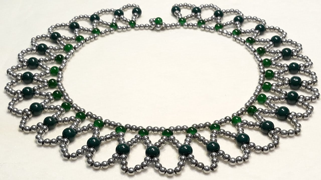 Hermoso Collar Tejido de Perlas...Clase #135!!!