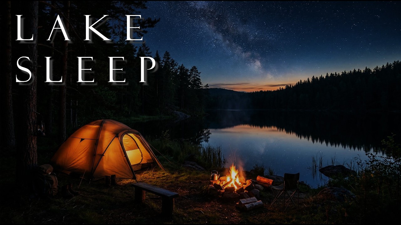 Deep Sleep Campfire Lake Night 🔥 | Sleep Music (3 Hours) – Relaxing Sounds
