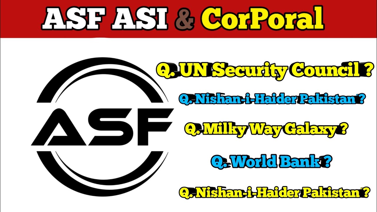 ASF ASI & Corporal Most Important McQs | Test preparation McQs 