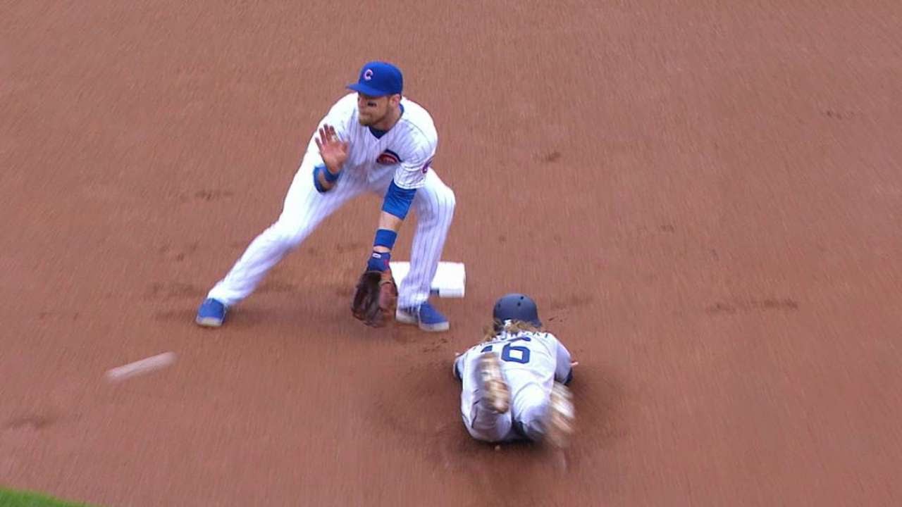 SD@CHC: Jankowski hustles to steal second base
