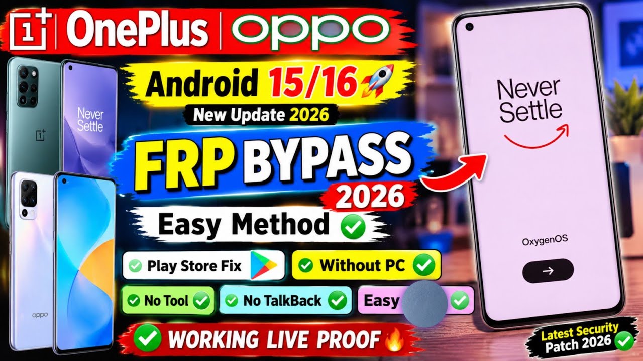 OnePlus,OPPO Frp Unlock 2026 | Quick share❌ Code ❌ Screen Lock Fix Without PC 🚀Google Account Remove