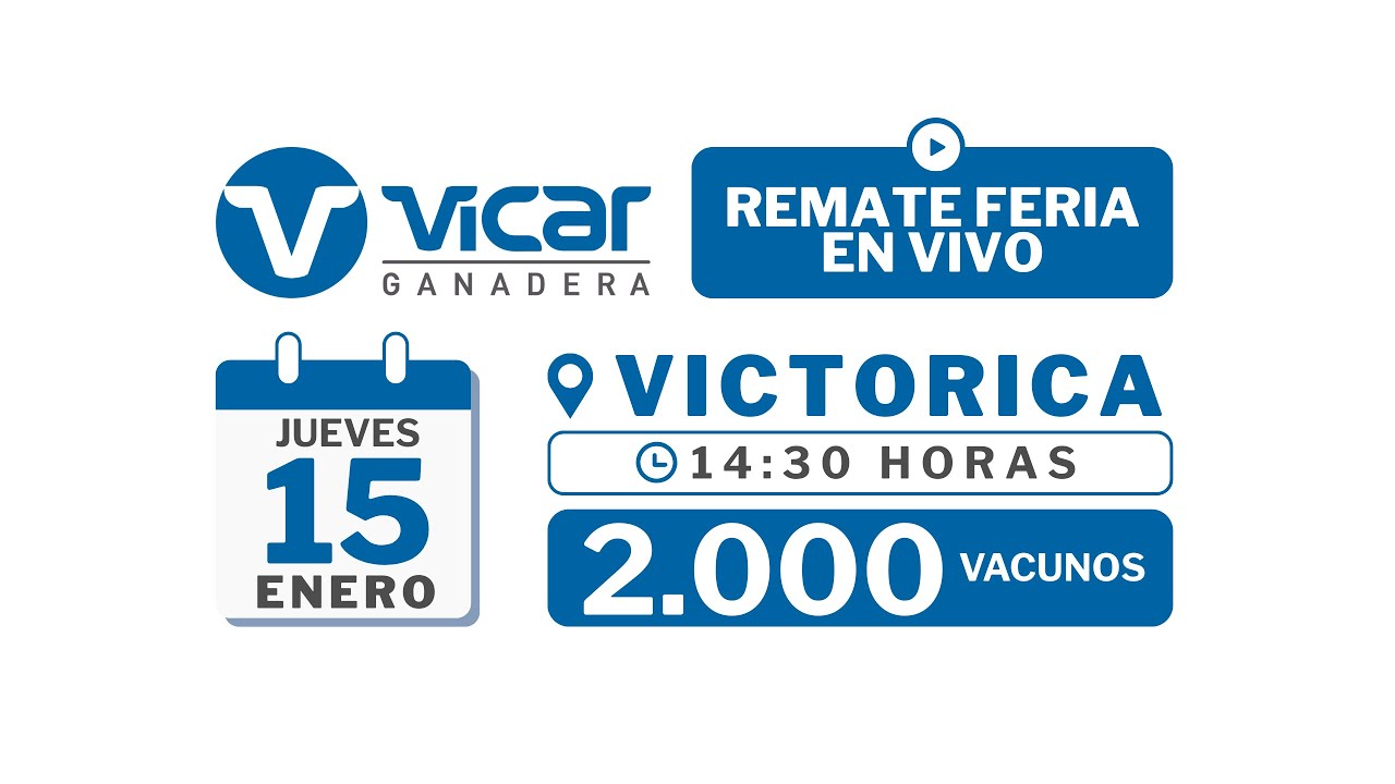 en VIVO - 14,30 hs. -  REMATE de VICAR GANADERA S.A. - VICTORICA -L.P.- JUEVES 15 / ENERO / 2026-.