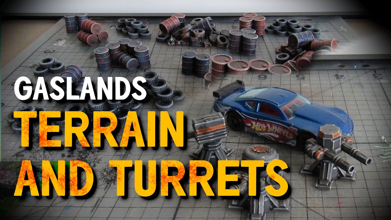 Painting 3D Printed Scatter Terrain and Turrets for Gaslands