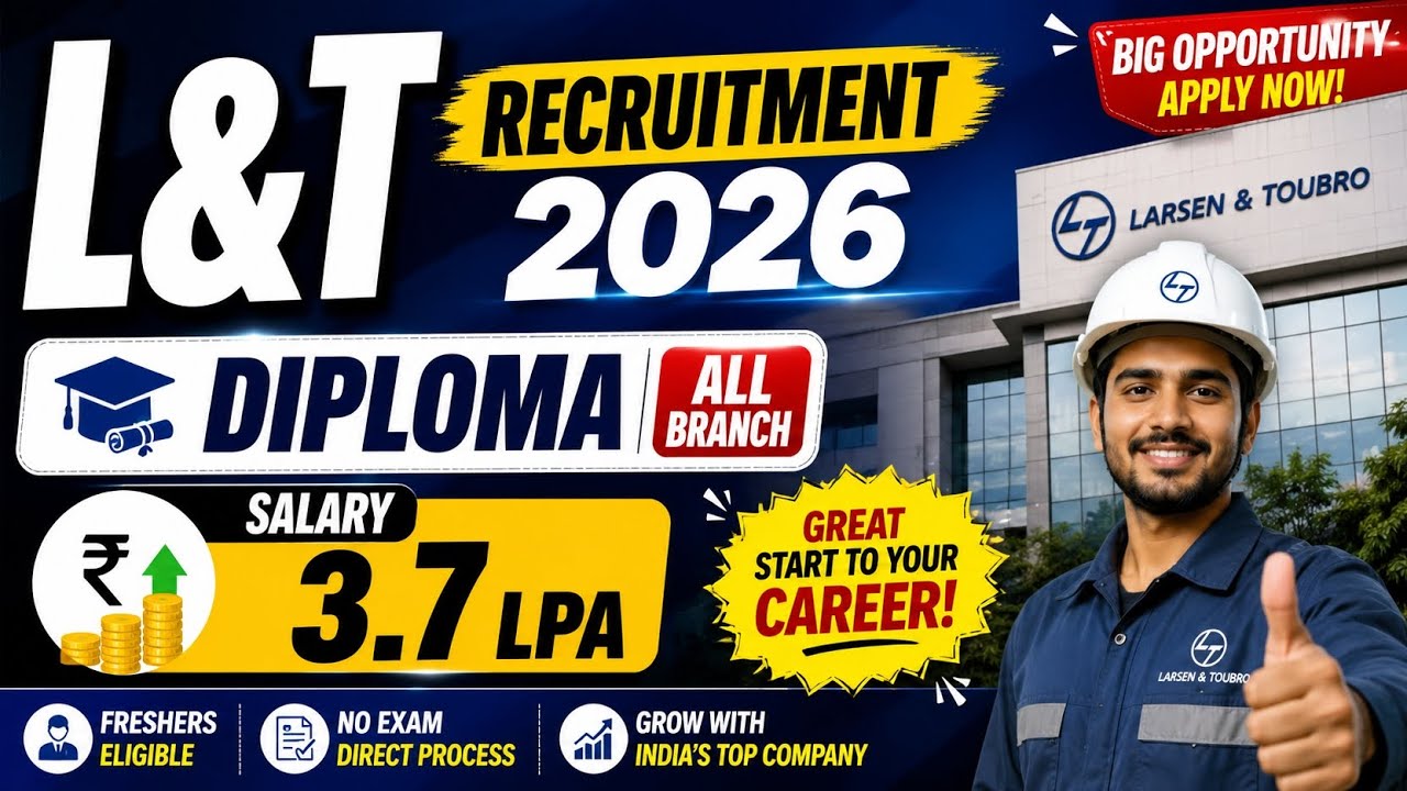 L&T Recruitment 2026 DIPLOMA ENGINEER TRAINEE  #diplomajobs #engineeringcareers #job #lt #viral 