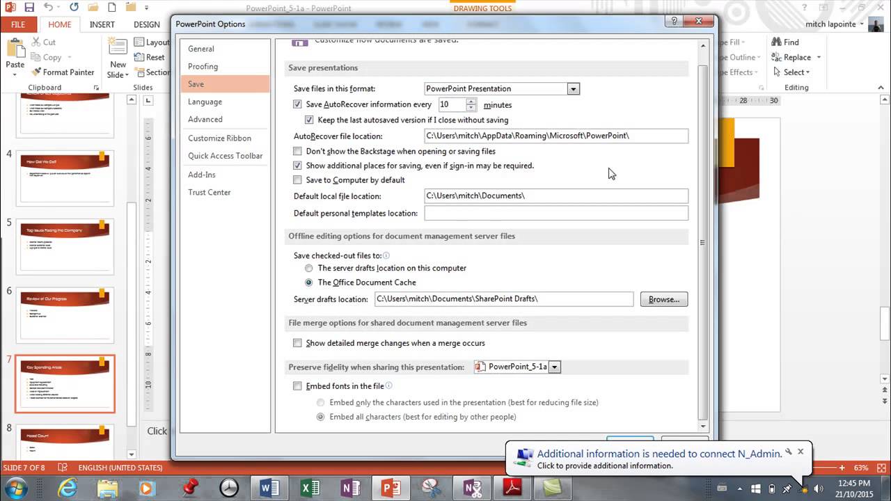MS PowerPoint 2013 - Backstage Stuff