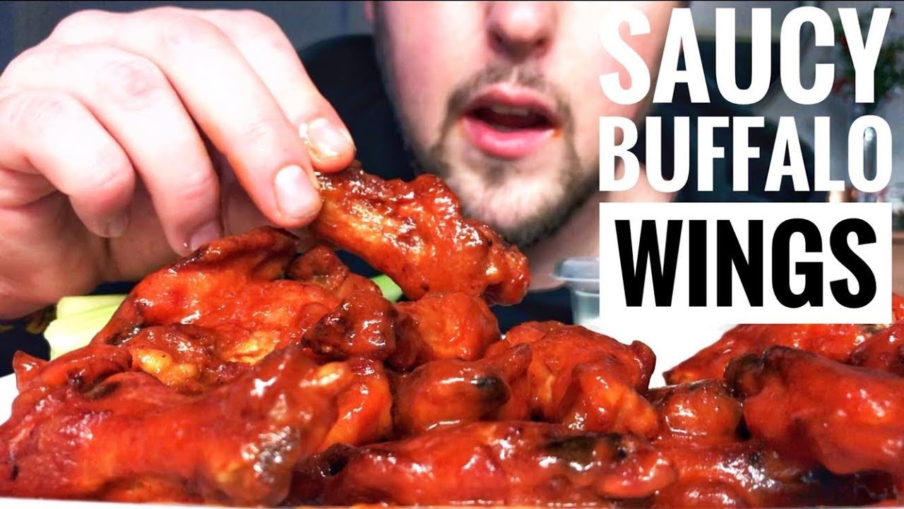 ASMR EATING BUFFALO WINGS - SMACKING/WHISPERING/ INTENSE SOUNDS
