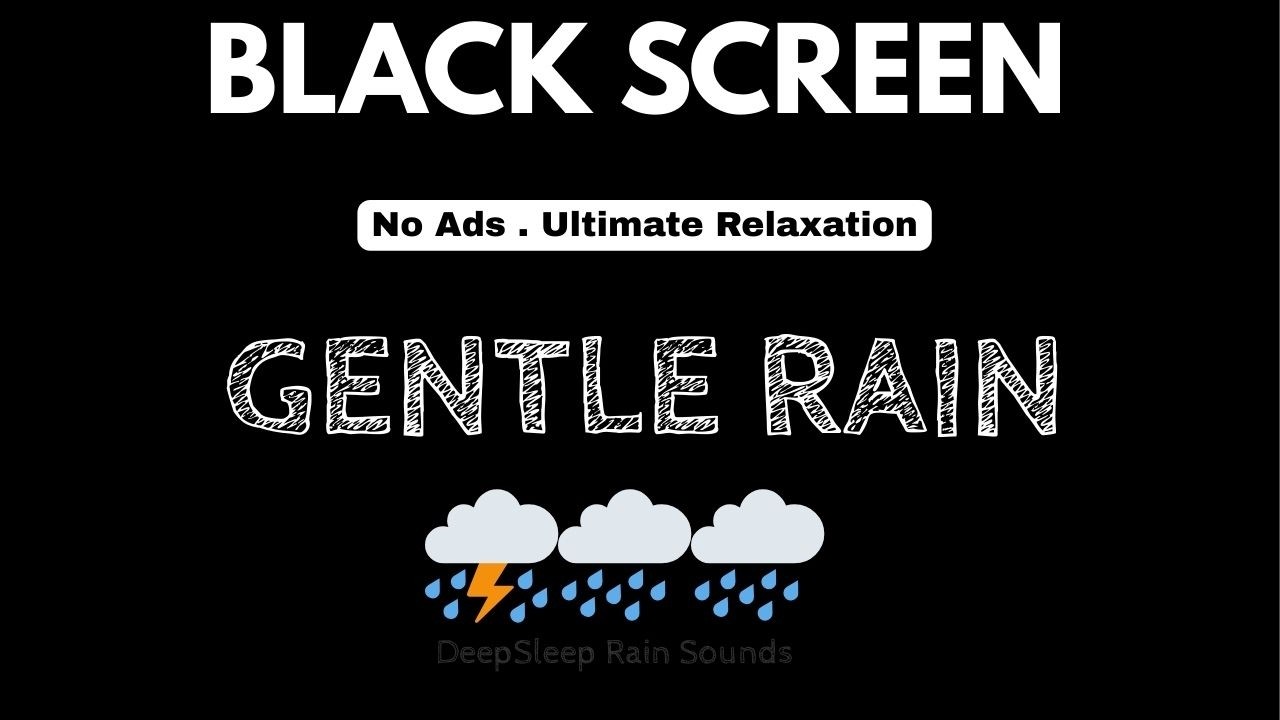 ⚫ Rain Sounds Black Screen No Ads: 1 Hour of Pure Relaxation, Sleep Aid & Calming Background