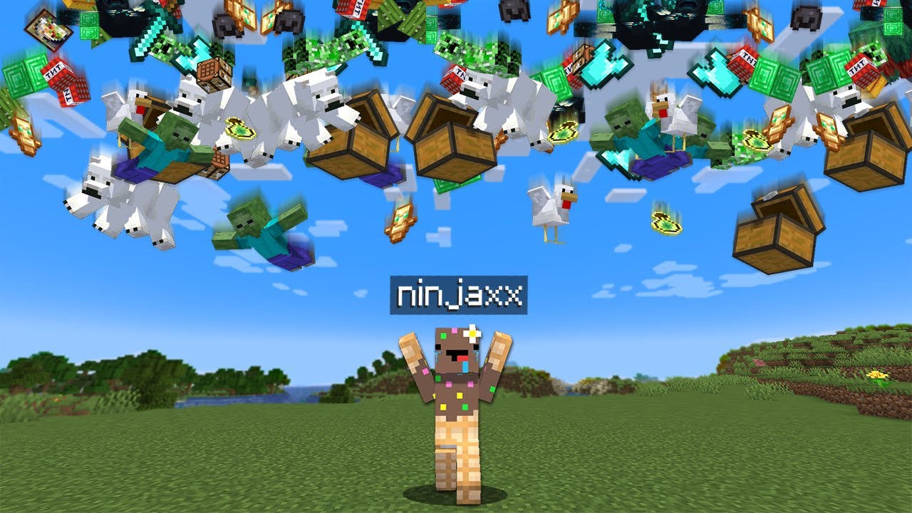 J'essaie de finir Minecraft mais N'IMPORTE QUOI TOMBE DU CIEL..