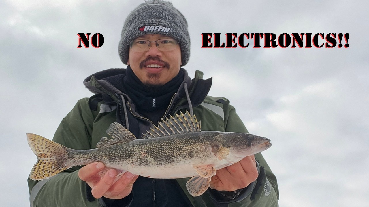 Montreal Ice Fishing with No Electronics for Sauger and Walleye!!
