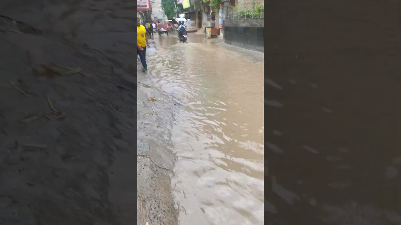 Road block during rain