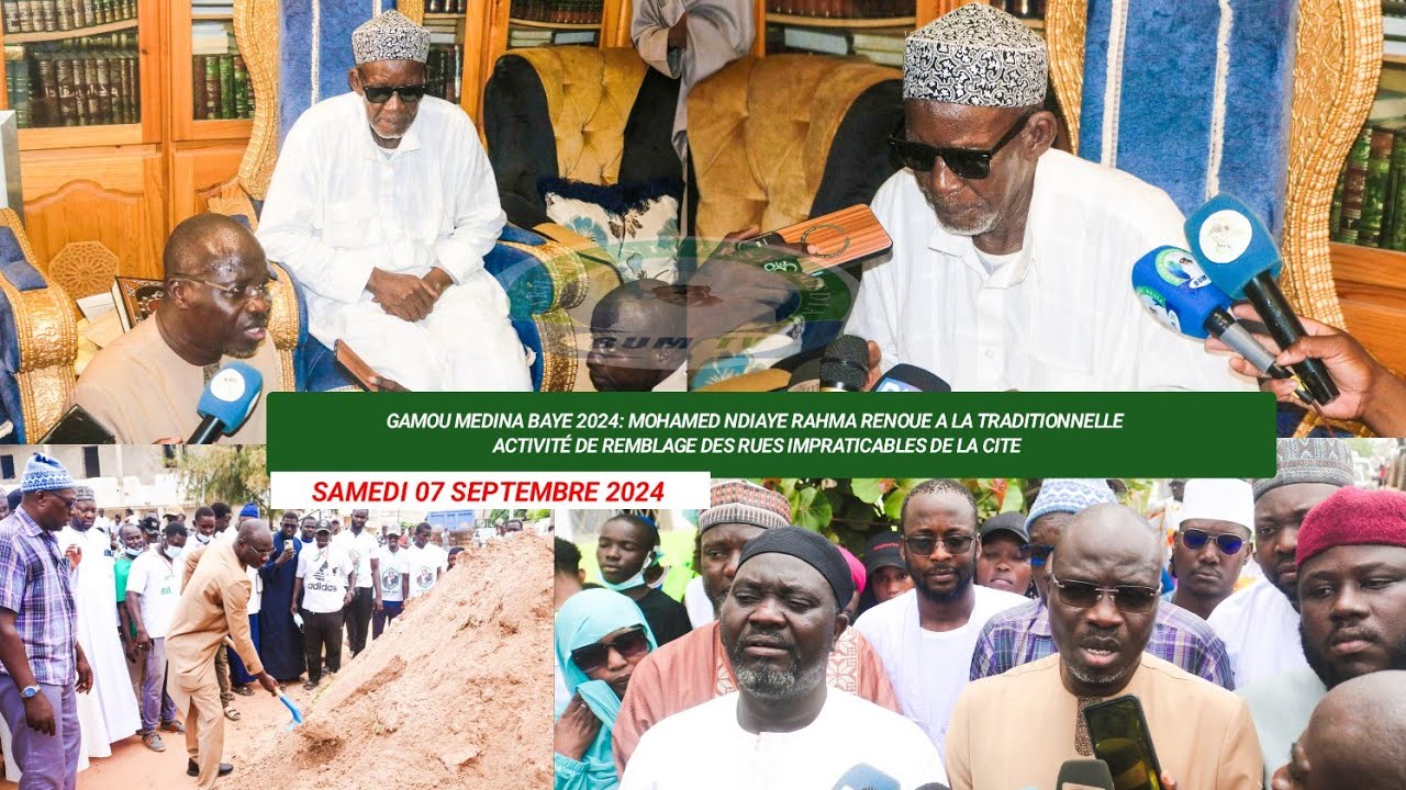 Gamou Médina Baye 2024, Mouhamed ndiaye Rahma procède au remblage des rues impraticables