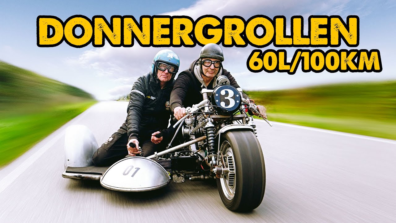 60 литров на 100 км! Мотоцикл с коляской Monster мощностью 90 л.с. | Мотоцикл Norton с турбонадду...