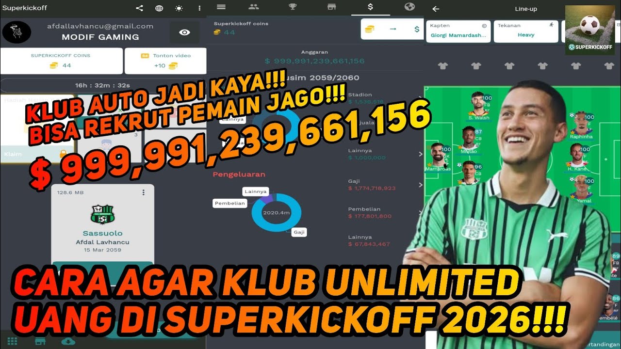 CARA AGAR KLUB UNLIMITED UANG DI SUPERKICKOFF 2026 - MODIF GAMING