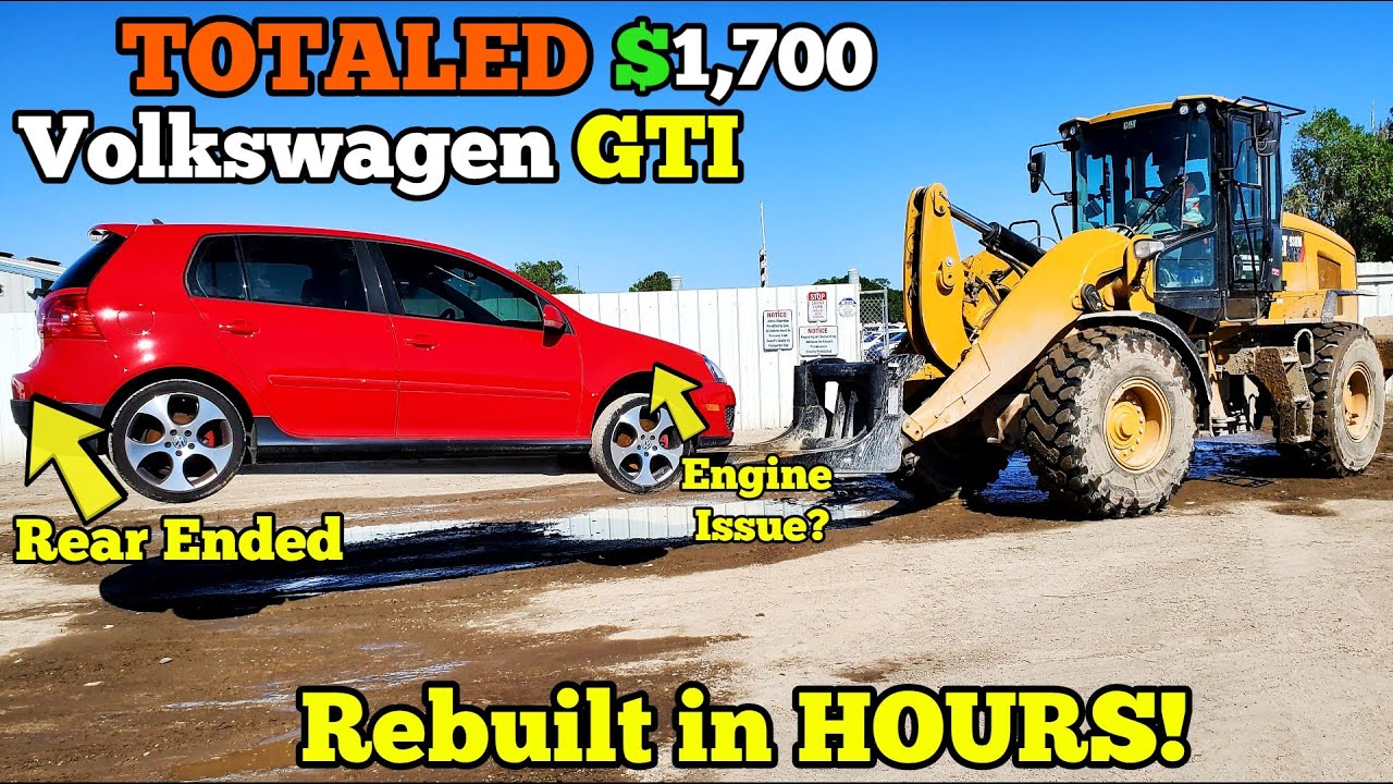 I Bought a Wrecked 6 Speed Manual VW GTI for $1,700 at Auction and Rebuilt it in a Few Hours!