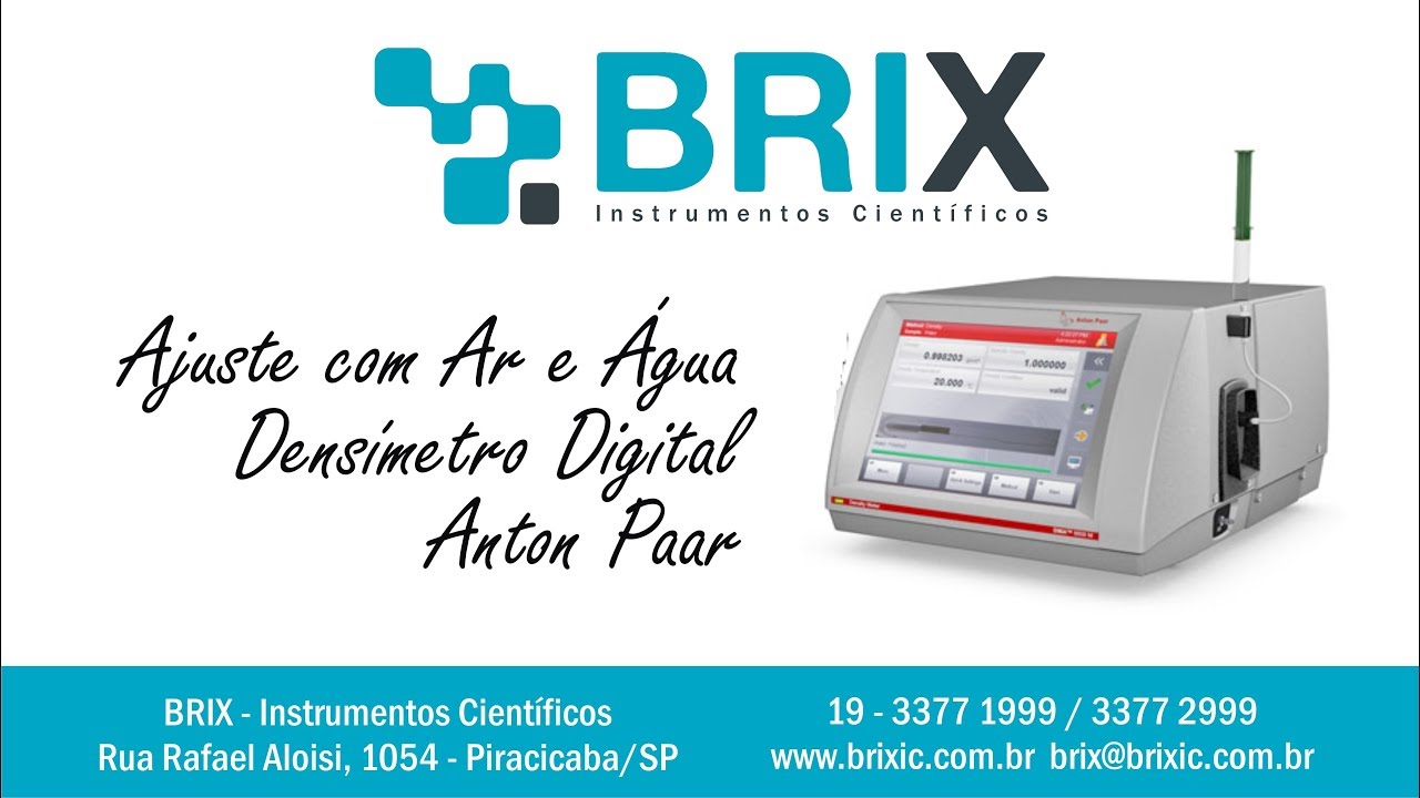 Ajuste com Ar e Água em Densímetro Digital