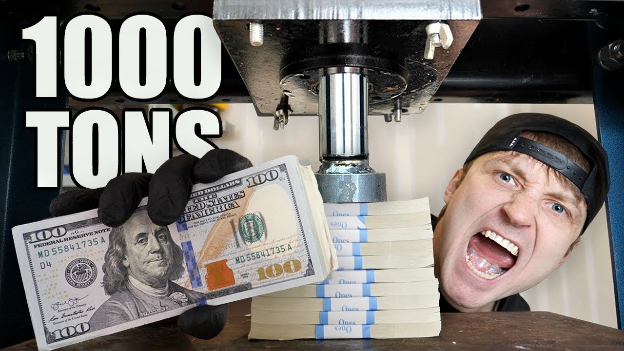 CAN $10,000 SURVIVE A HYDRAULIC PRESS!! (HYDRAULIC PRESS vs $10,000)