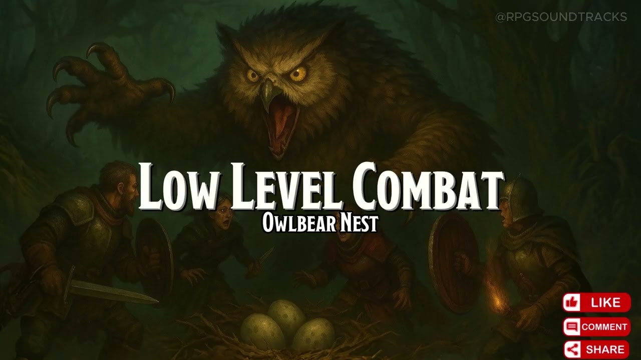 Low Level Combat: Owlbear Nest | D&D/TTRPG Battle/Combat Music | 1 Hour Copyright free