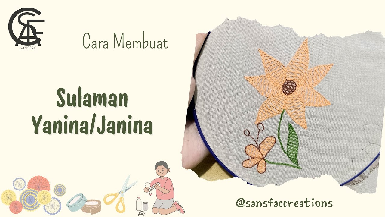 Sulaman Yanina - Teknik Dasar Sulaman | How to Make Yanina Embroidery - Hand Embroidery