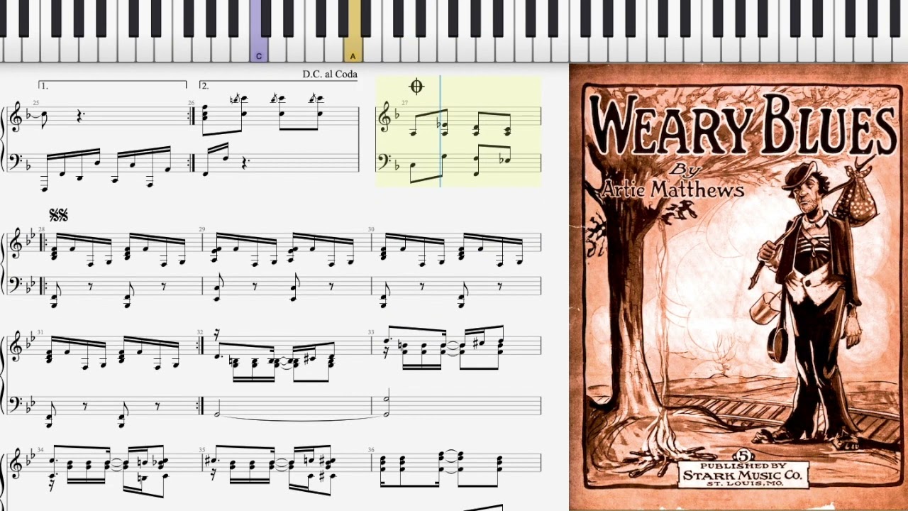 Weary Blues by Artie Matthews (1915, Ragtime piano)