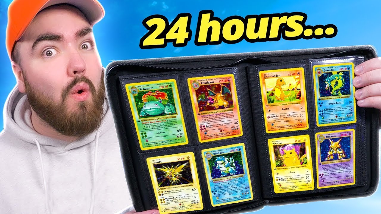 24 HOUR CHALLENGE: Collecting EVERY Original POKEMON CARD