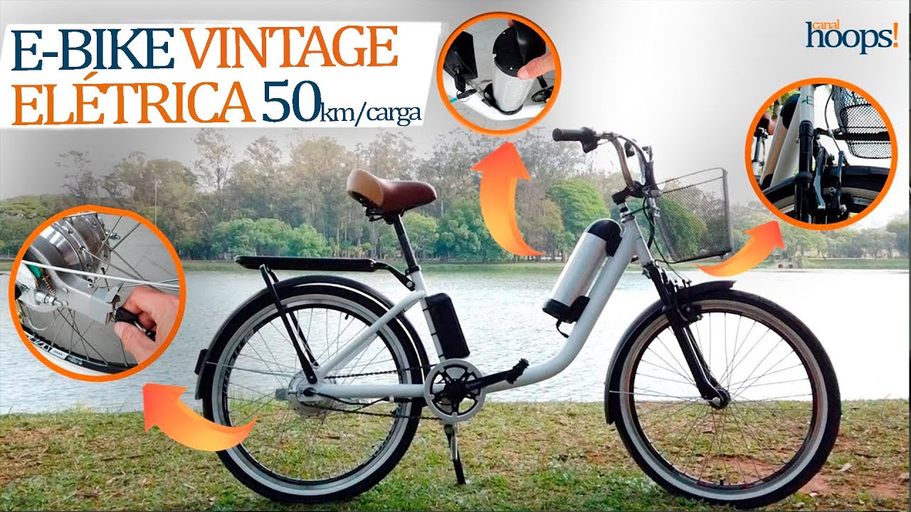 E BIKE VINTAGE ELÉTRICA - Aro 24 chega a 30Km/h de velocidade máxima e até 50km de autonomia