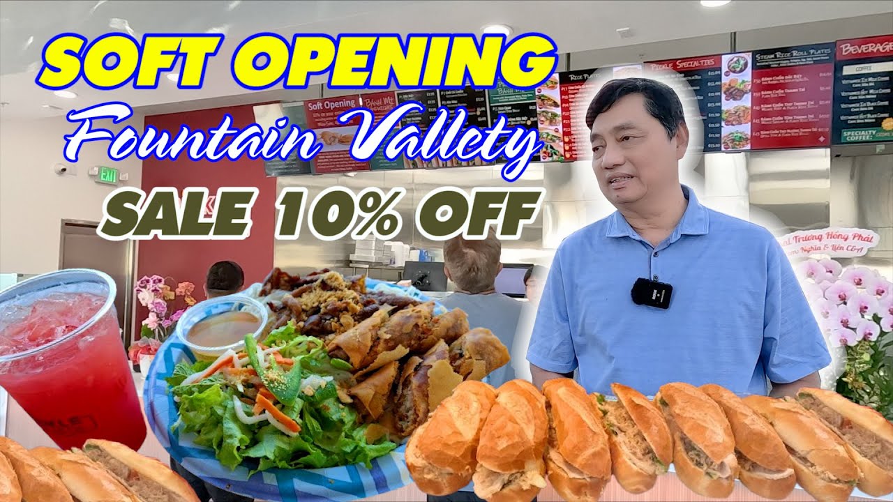 Soft opening, Sale 10% off, Nhiều món ăn Việt Nam quen thuộc, Tiệm food togo, Cũng có ăn tại chỗ