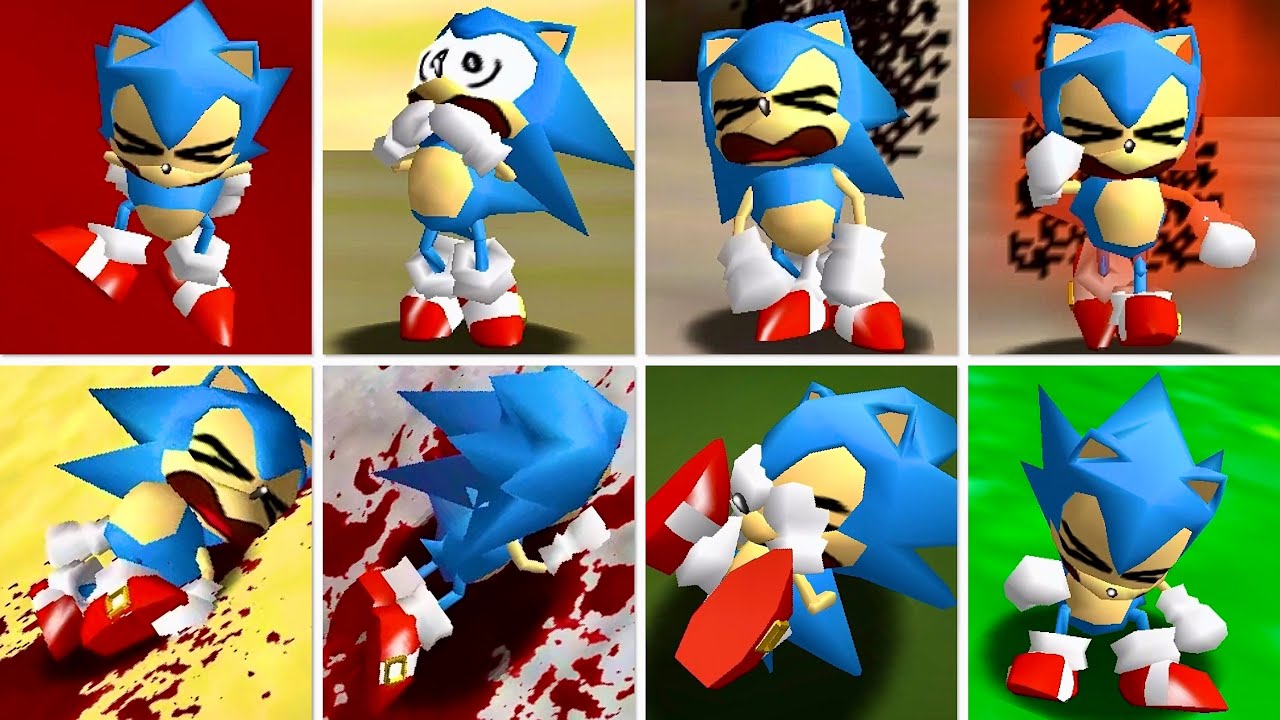 Lots of Sonic Death Animations - Super Mario 64 PC Port