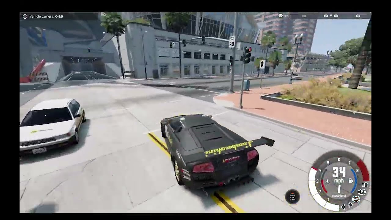 lamborghini runs from police in beamng