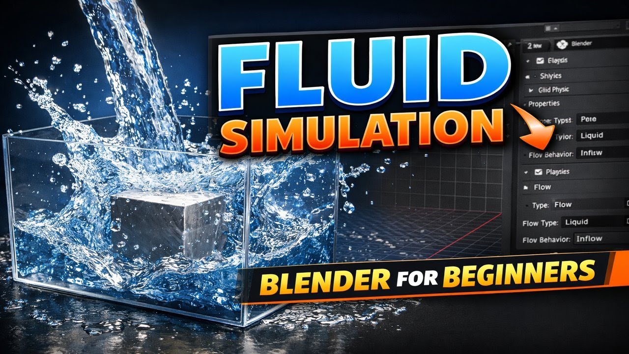 Blender Fluid Simulation Tutorial for Beginners | Easy Liquid Animation Step-by-Step