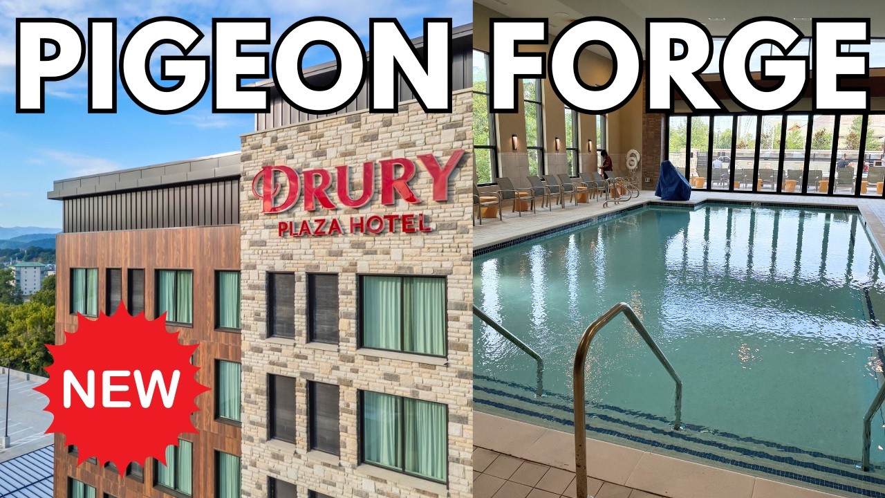 NEW Drury Plaza Hotel Pigeon Forge FULL TOUR | FREE Food, Pool, Rooms & More!