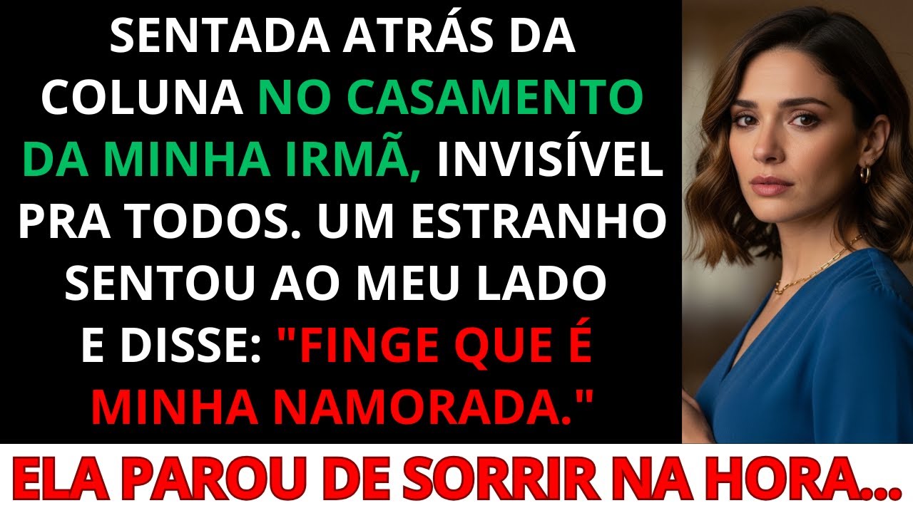 Minha irmã me fez sentar sozinha atrás da coluna no casamento dela… até que um estranho me chamou.