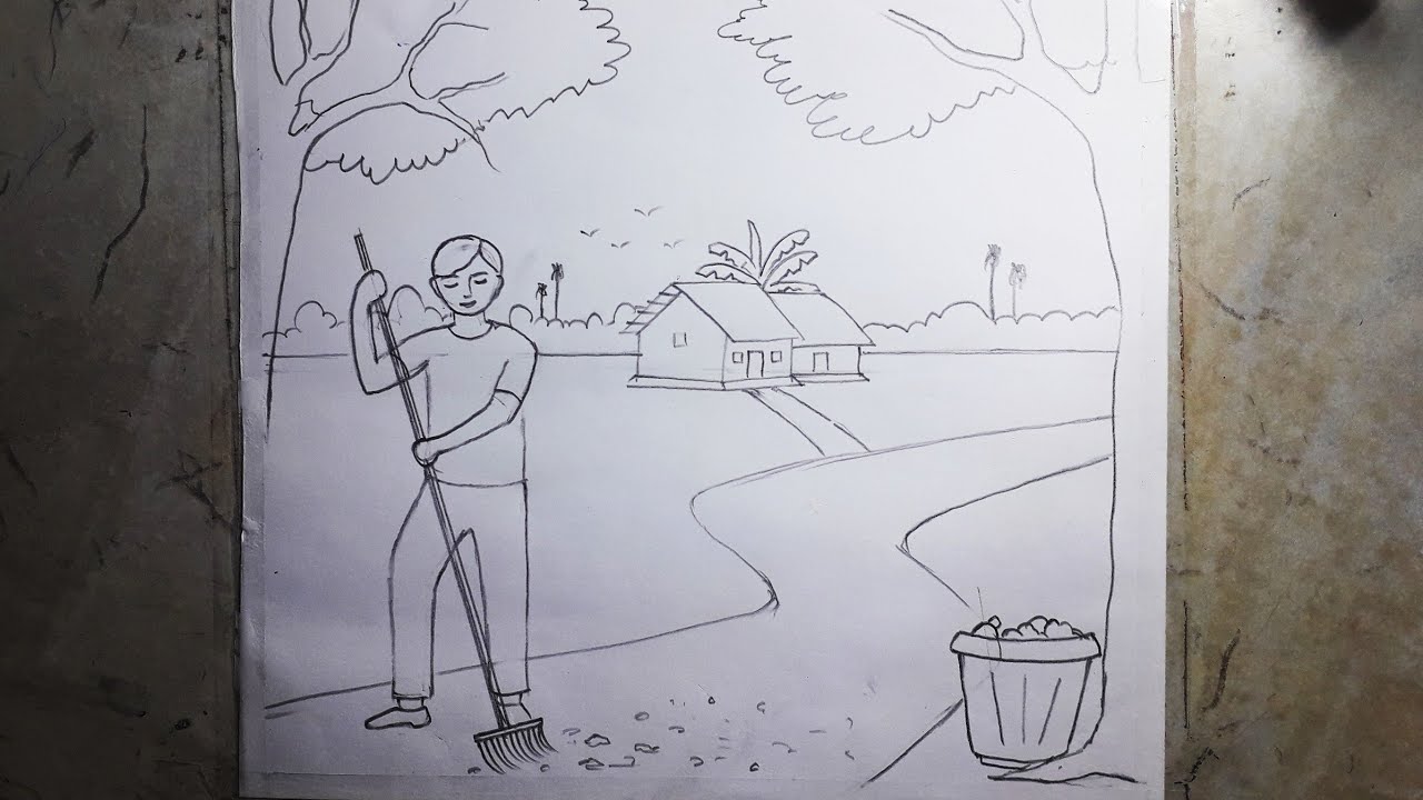 Gandgi mukt Bharat drawing,Swachh Bharat mission poster drawing,gandgi mukt mere gaon drawing