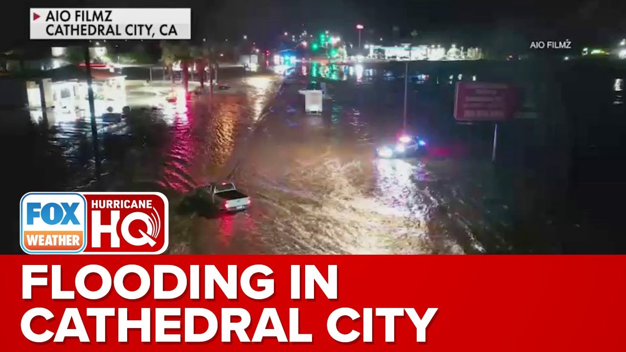 Drone Video Shows Extensive Flooding In Cathedral City, CA, From Hilary