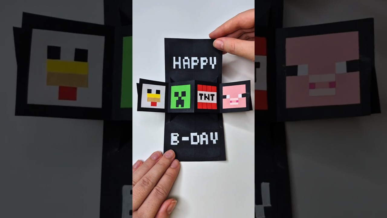 Make This AMAZING DIY Minecraft Pop Up Birthday Card in 5 Minutes!