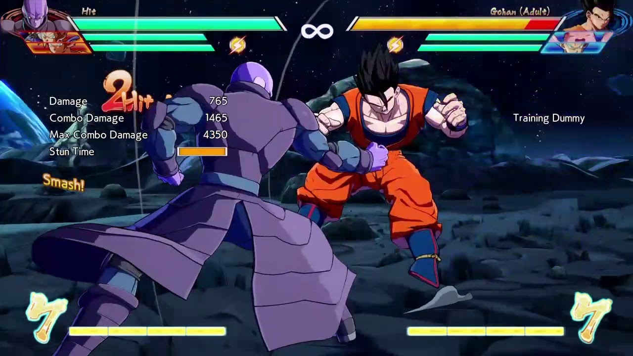 DBFZ Hit No assist Midscreen combos